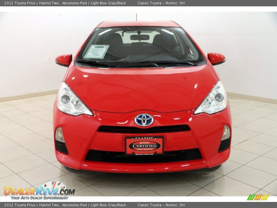 2012 Toyota Prius c Hybrid Two Absolutely Red / Light Blue Gray/Black Photo #2