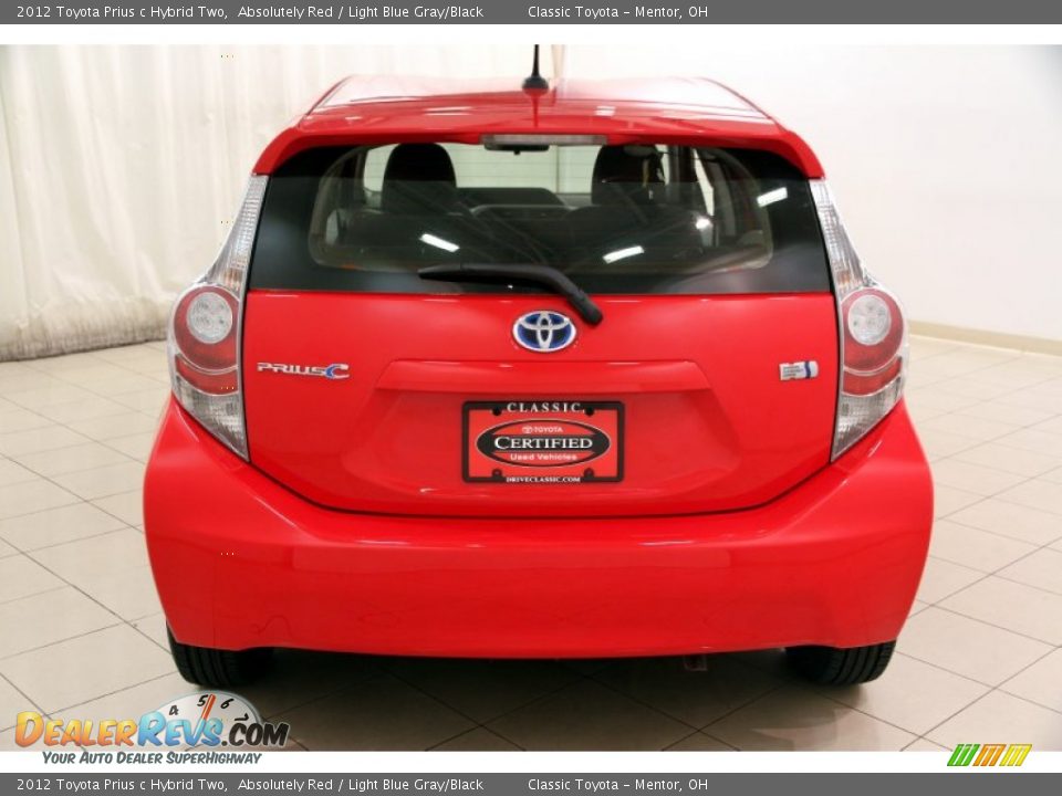 2012 Toyota Prius c Hybrid Two Absolutely Red / Light Blue Gray/Black Photo #23