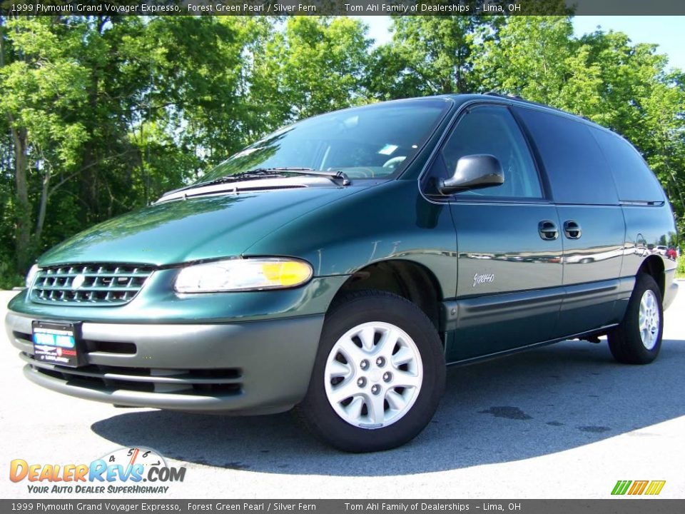 1999 Plymouth Grand Voyager Expresso Forest Green Pearl / Silver Fern Photo #4