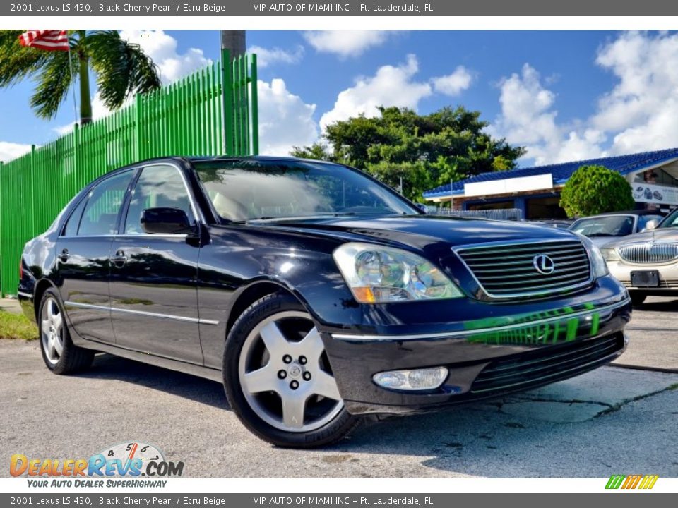 2001 Lexus LS 430 Black Cherry Pearl / Ecru Beige Photo #1