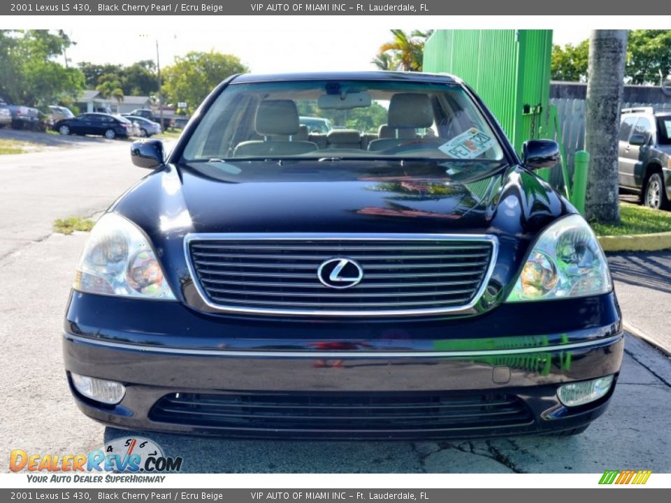 2001 Lexus LS 430 Black Cherry Pearl / Ecru Beige Photo #2