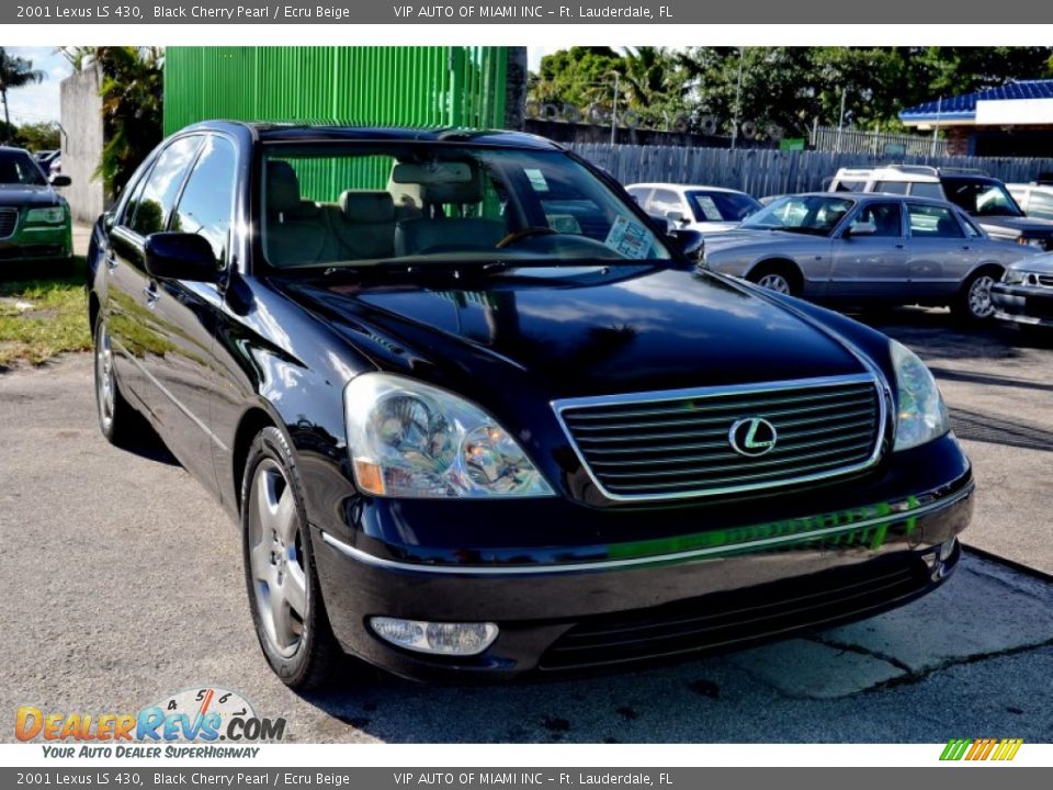 2001 Lexus LS 430 Black Cherry Pearl / Ecru Beige Photo #3