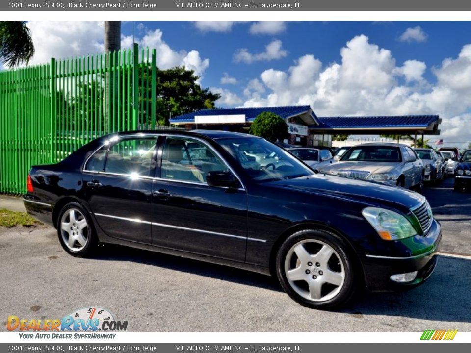 2001 Lexus LS 430 Black Cherry Pearl / Ecru Beige Photo #6