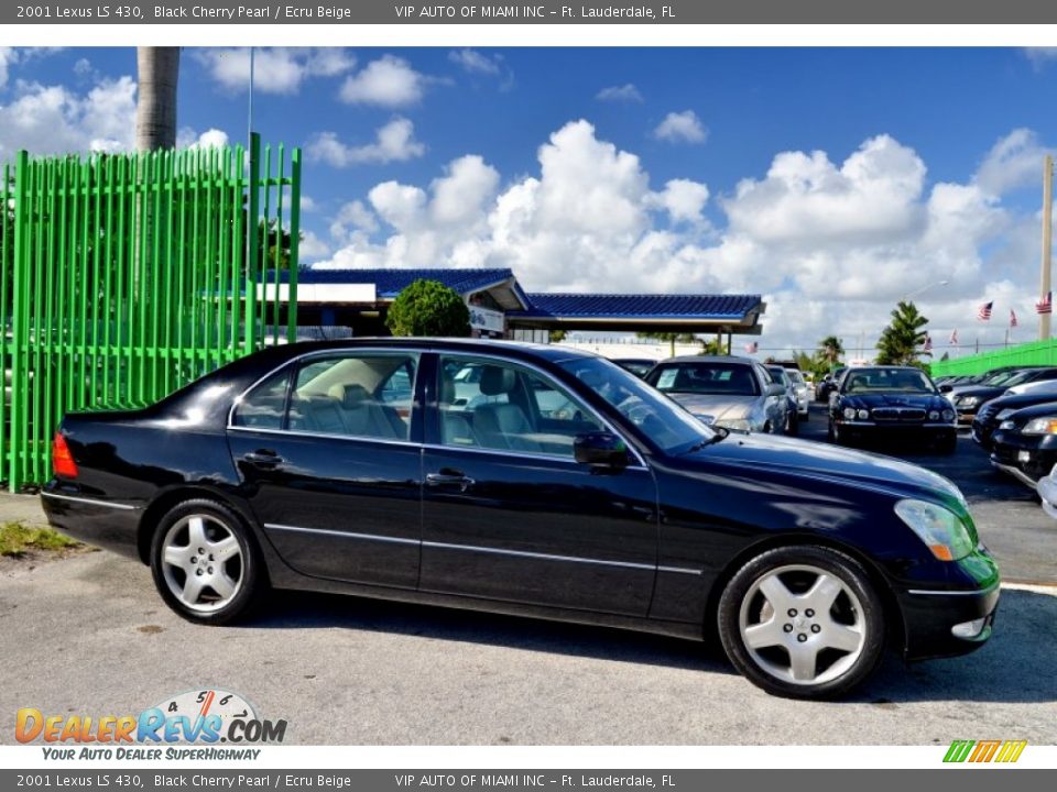 2001 Lexus LS 430 Black Cherry Pearl / Ecru Beige Photo #7