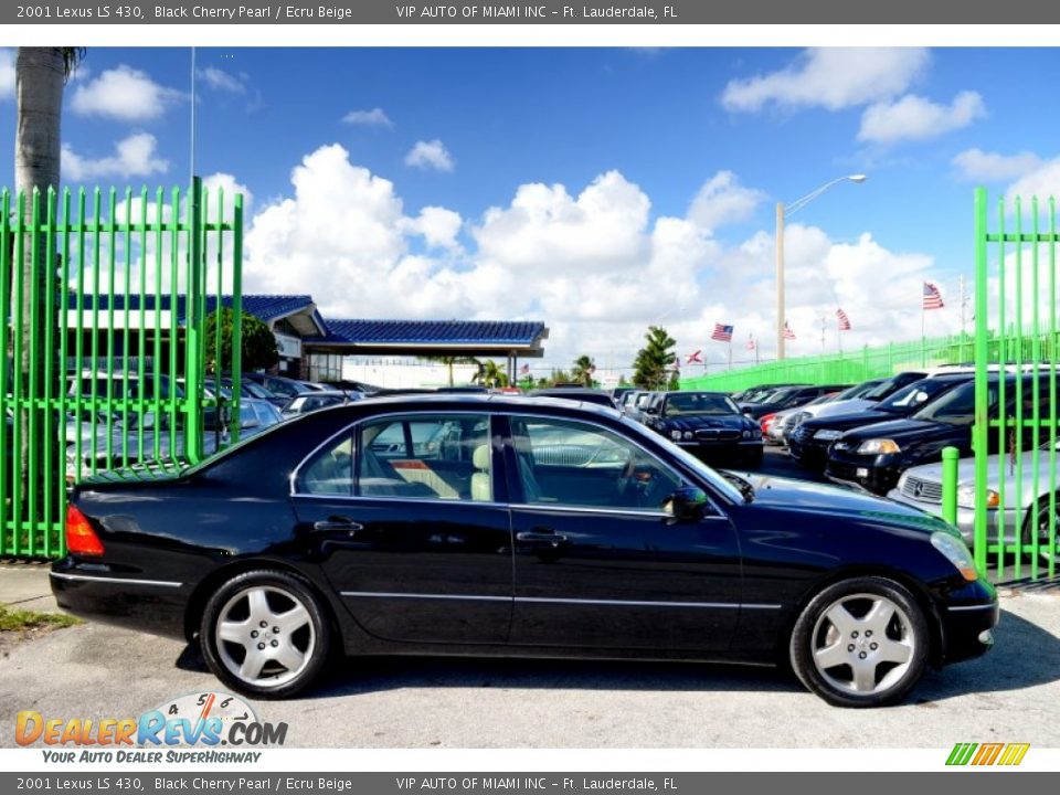 2001 Lexus LS 430 Black Cherry Pearl / Ecru Beige Photo #8