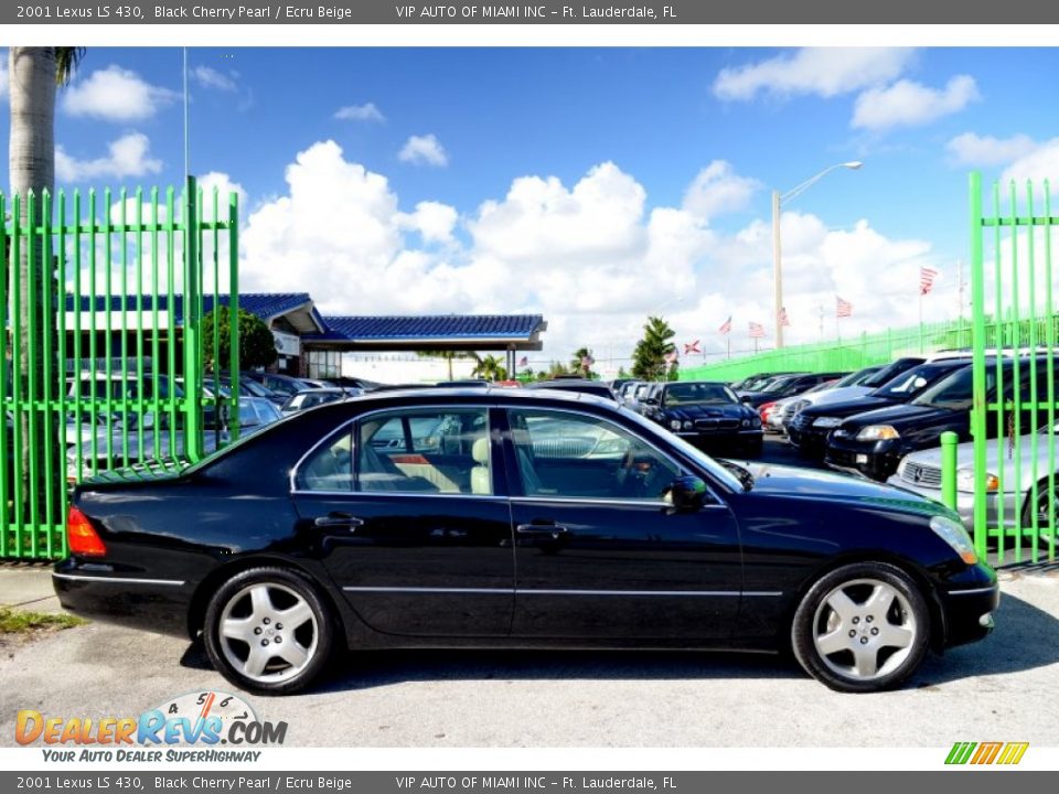 2001 Lexus LS 430 Black Cherry Pearl / Ecru Beige Photo #9