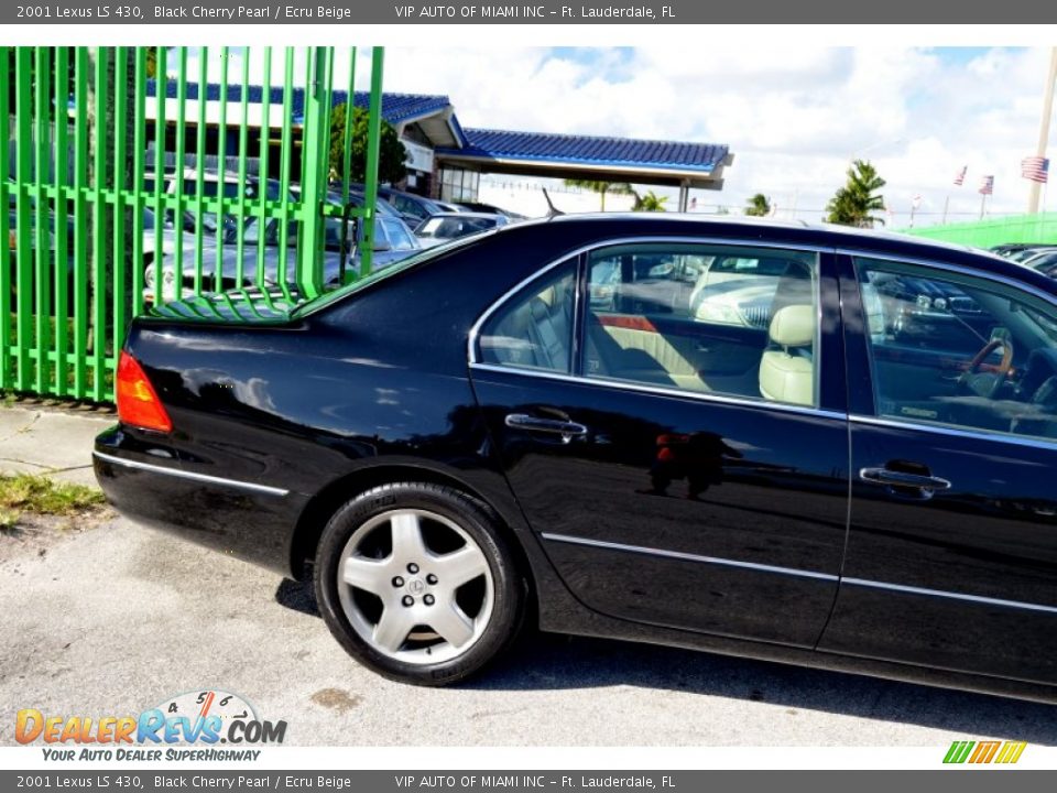 2001 Lexus LS 430 Black Cherry Pearl / Ecru Beige Photo #11