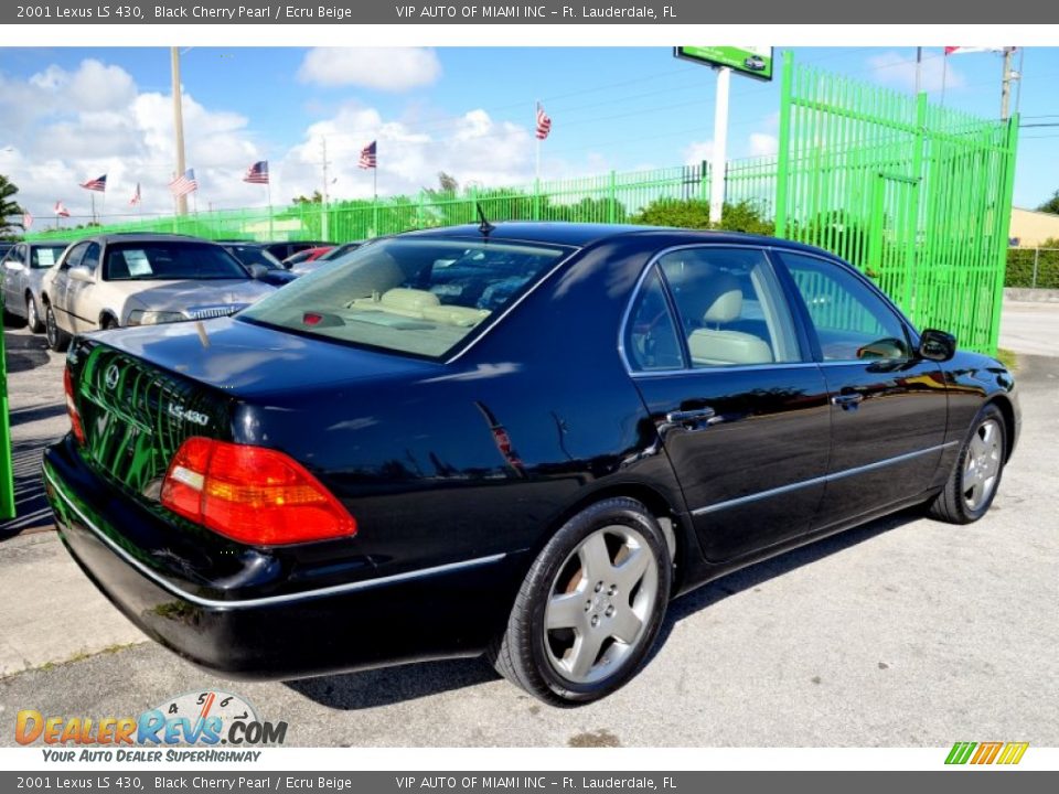 2001 Lexus LS 430 Black Cherry Pearl / Ecru Beige Photo #12