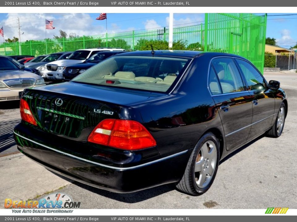 2001 Lexus LS 430 Black Cherry Pearl / Ecru Beige Photo #13