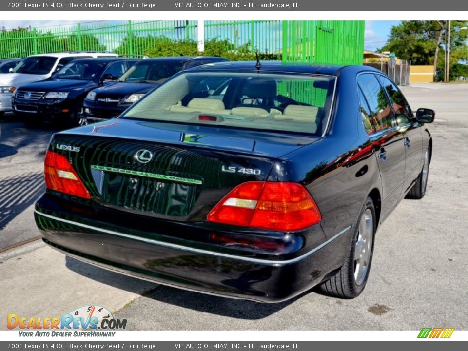 2001 Lexus LS 430 Black Cherry Pearl / Ecru Beige Photo #14