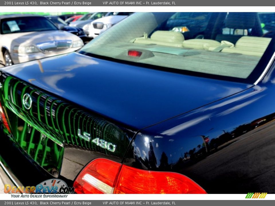 2001 Lexus LS 430 Black Cherry Pearl / Ecru Beige Photo #15