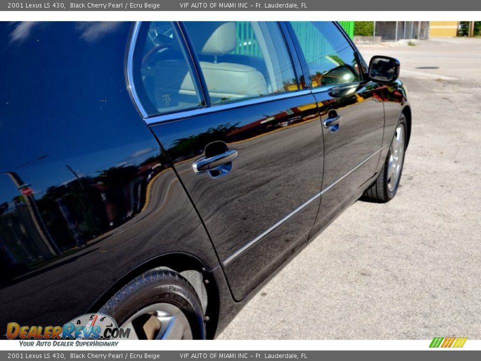 2001 Lexus LS 430 Black Cherry Pearl / Ecru Beige Photo #16