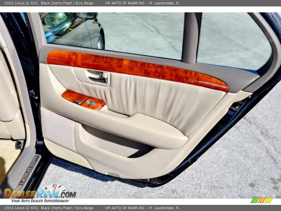 2001 Lexus LS 430 Black Cherry Pearl / Ecru Beige Photo #17