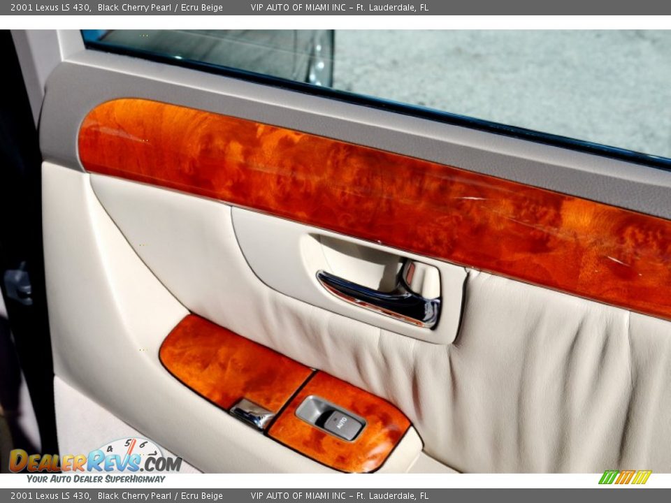 2001 Lexus LS 430 Black Cherry Pearl / Ecru Beige Photo #18