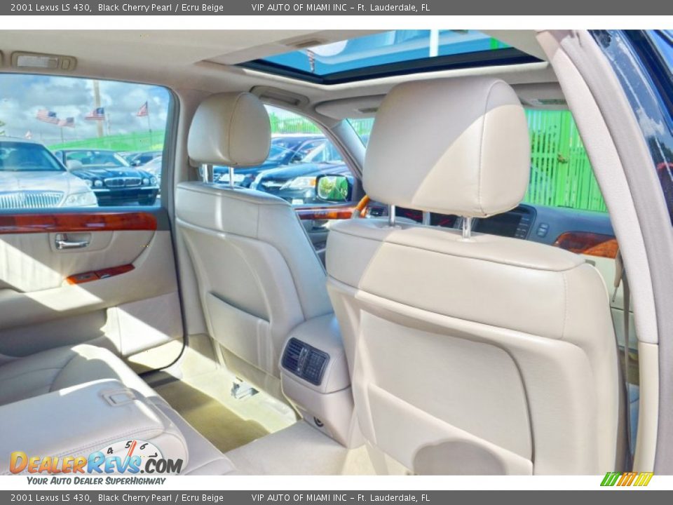 2001 Lexus LS 430 Black Cherry Pearl / Ecru Beige Photo #19