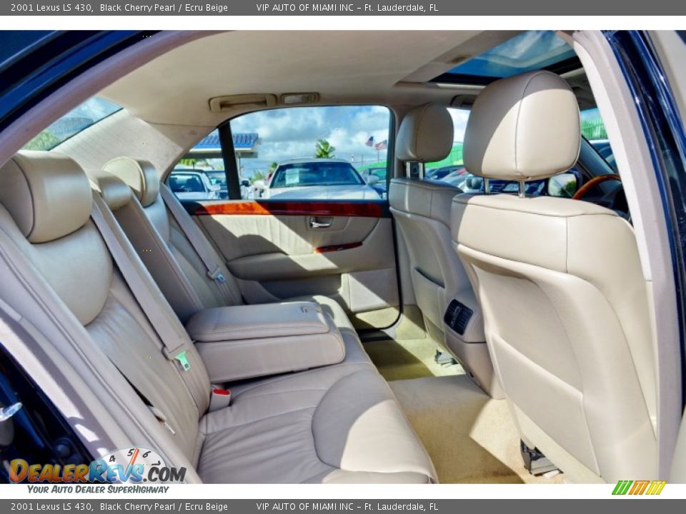 2001 Lexus LS 430 Black Cherry Pearl / Ecru Beige Photo #20