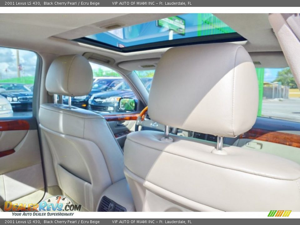 2001 Lexus LS 430 Black Cherry Pearl / Ecru Beige Photo #25