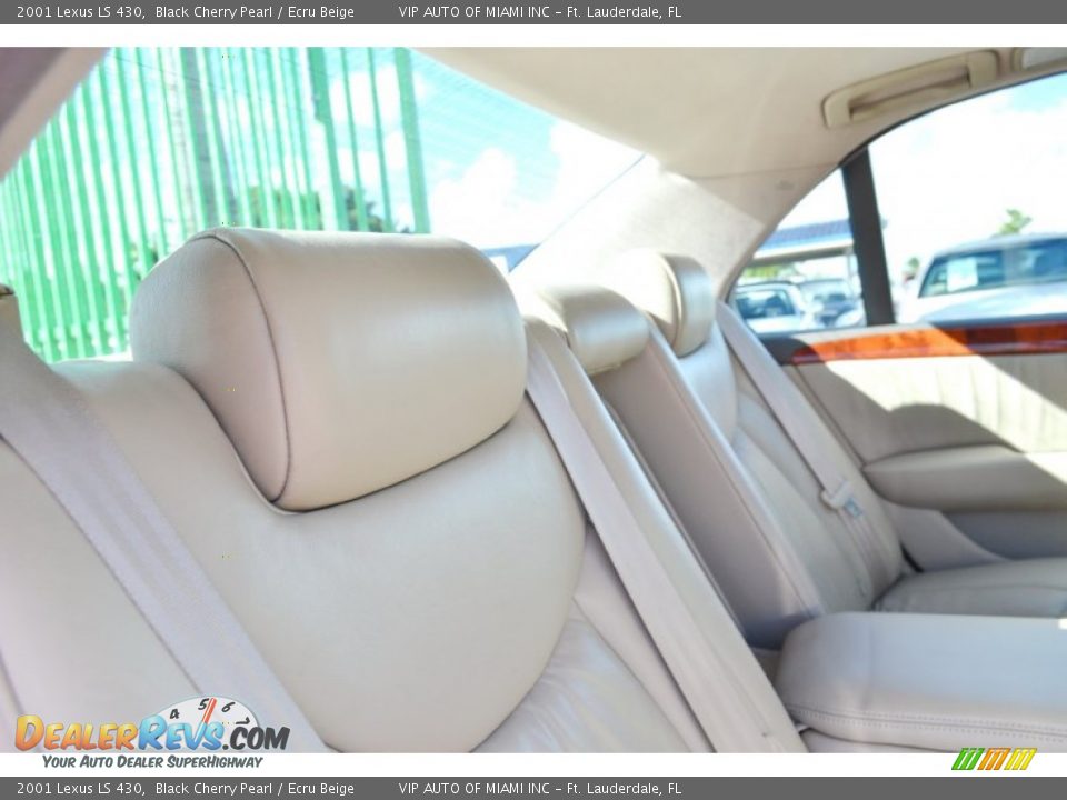 2001 Lexus LS 430 Black Cherry Pearl / Ecru Beige Photo #28