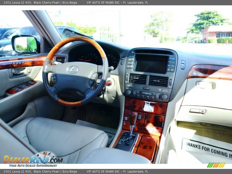 2001 Lexus LS 430 Black Cherry Pearl / Ecru Beige Photo #29