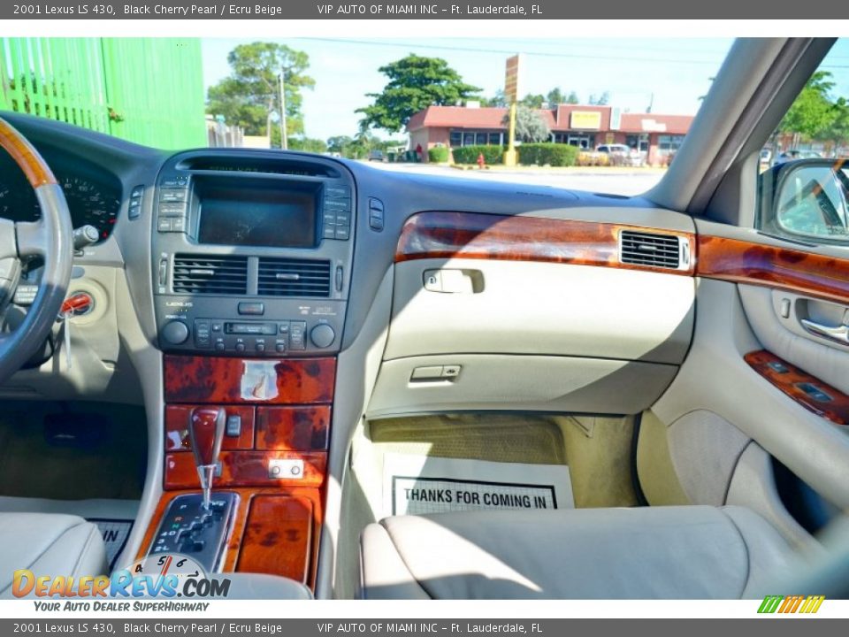 2001 Lexus LS 430 Black Cherry Pearl / Ecru Beige Photo #30