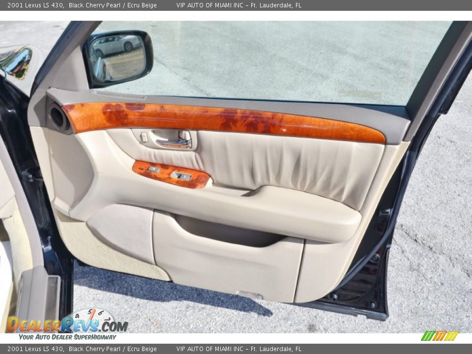 2001 Lexus LS 430 Black Cherry Pearl / Ecru Beige Photo #31