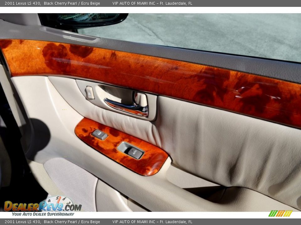 2001 Lexus LS 430 Black Cherry Pearl / Ecru Beige Photo #32