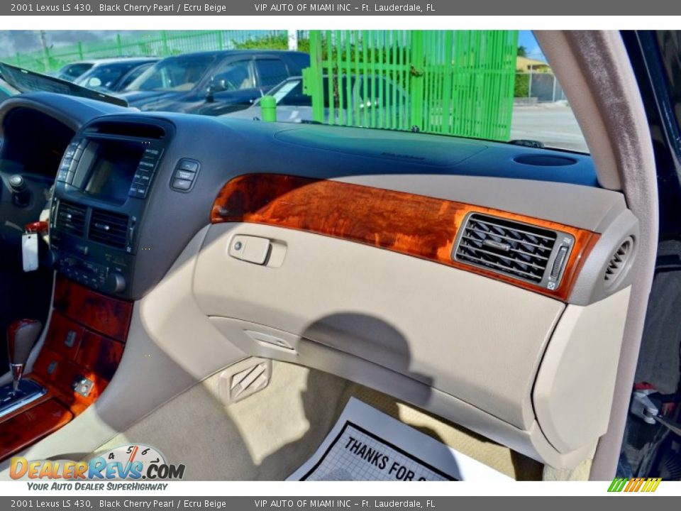 2001 Lexus LS 430 Black Cherry Pearl / Ecru Beige Photo #33