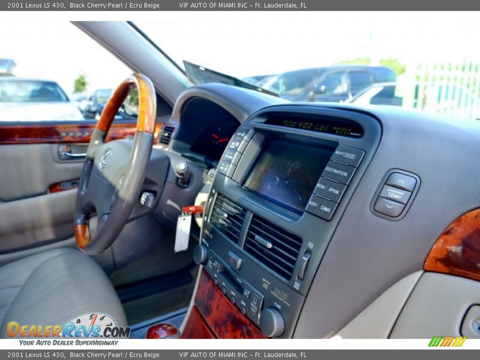 2001 Lexus LS 430 Black Cherry Pearl / Ecru Beige Photo #35