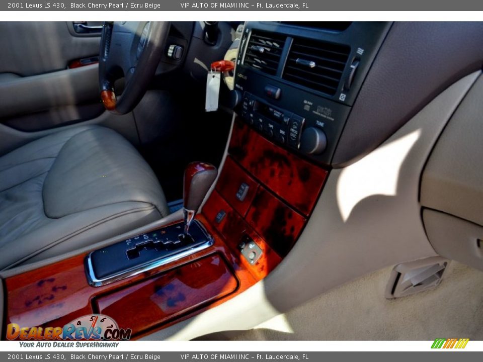 2001 Lexus LS 430 Black Cherry Pearl / Ecru Beige Photo #36