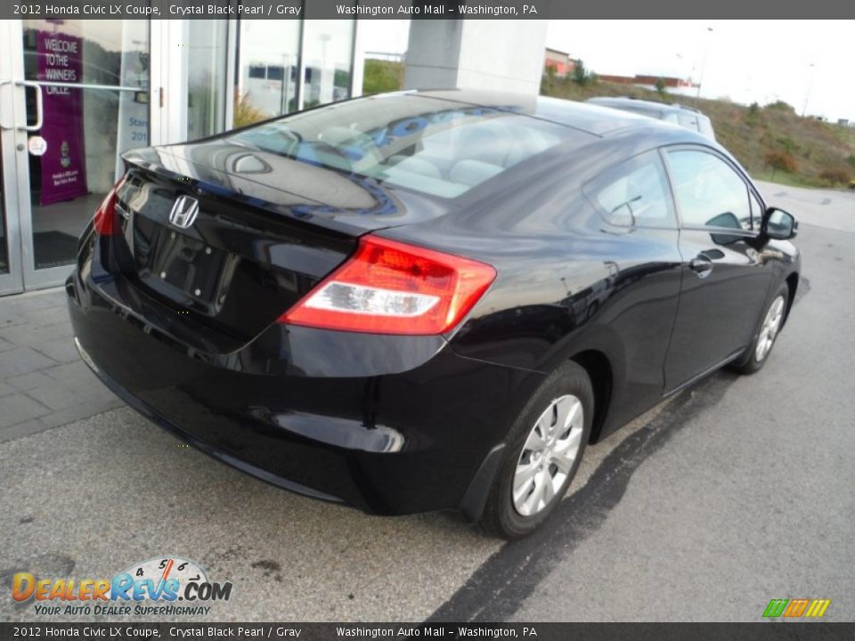 2012 Honda Civic LX Coupe Crystal Black Pearl / Gray Photo #9