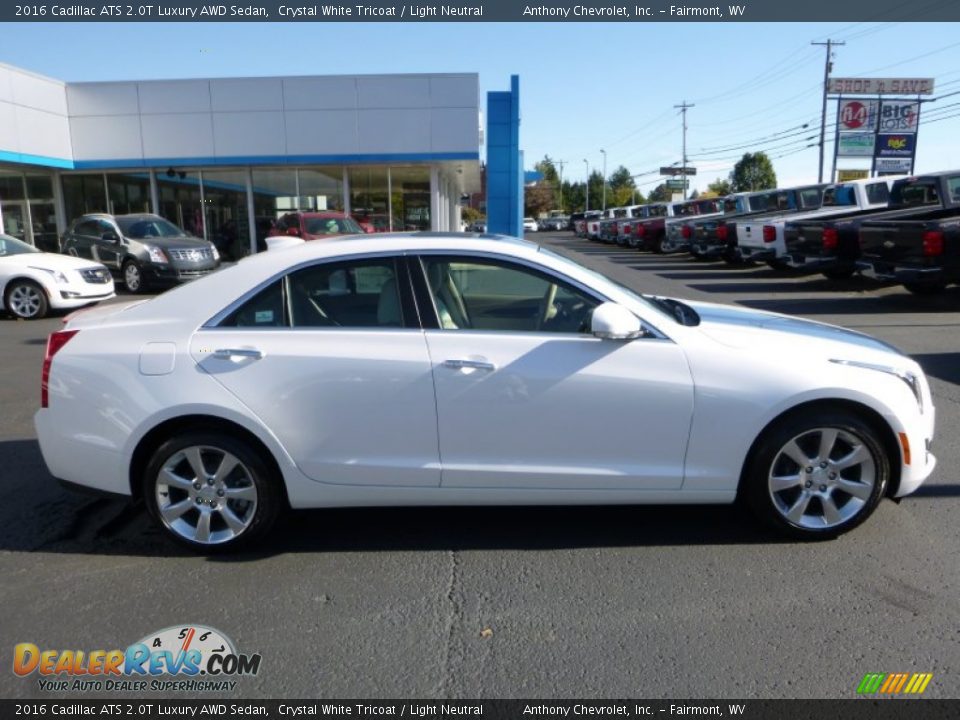 2016 Cadillac ATS 2.0T Luxury AWD Sedan Crystal White Tricoat / Light Neutral Photo #7