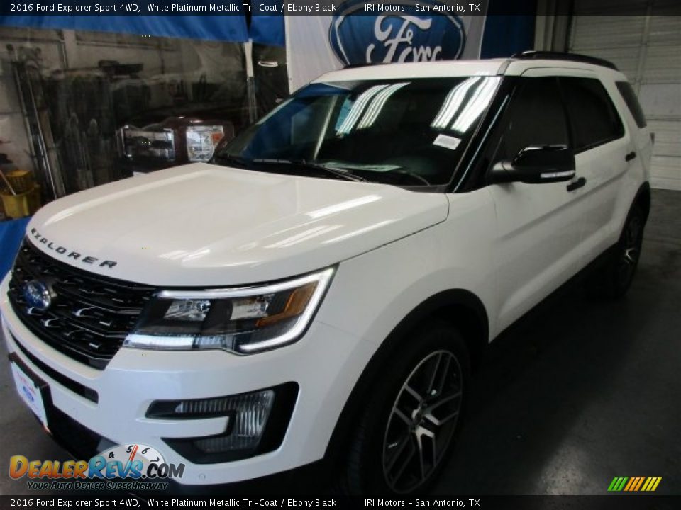 2016 Ford Explorer Sport 4WD White Platinum Metallic Tri-Coat / Ebony Black Photo #3