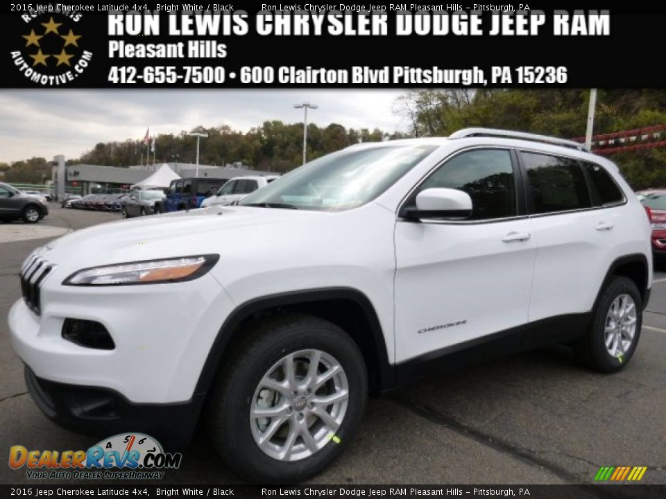 2016 Jeep Cherokee Latitude 4x4 Bright White / Black Photo #1