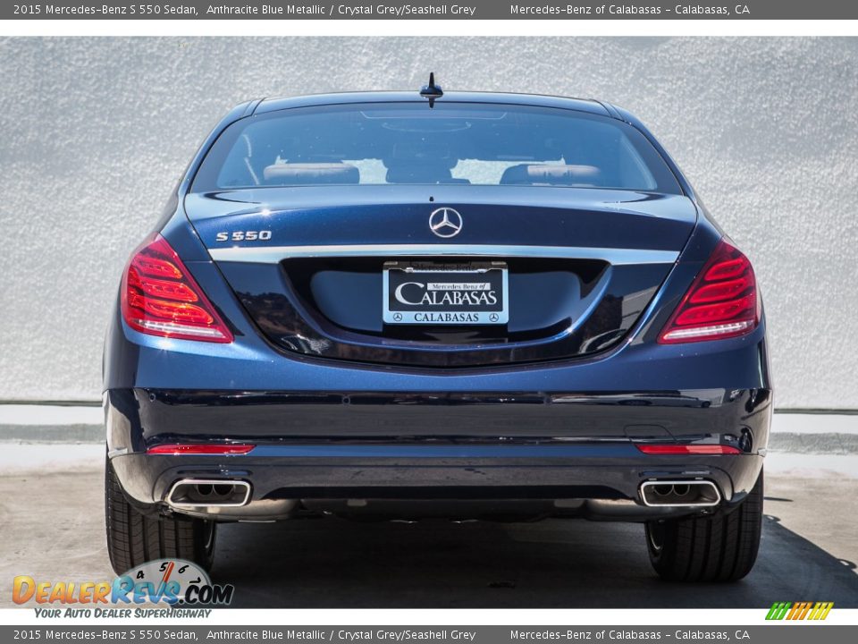 2015 Mercedes-Benz S 550 Sedan Anthracite Blue Metallic / Crystal Grey/Seashell Grey Photo #3
