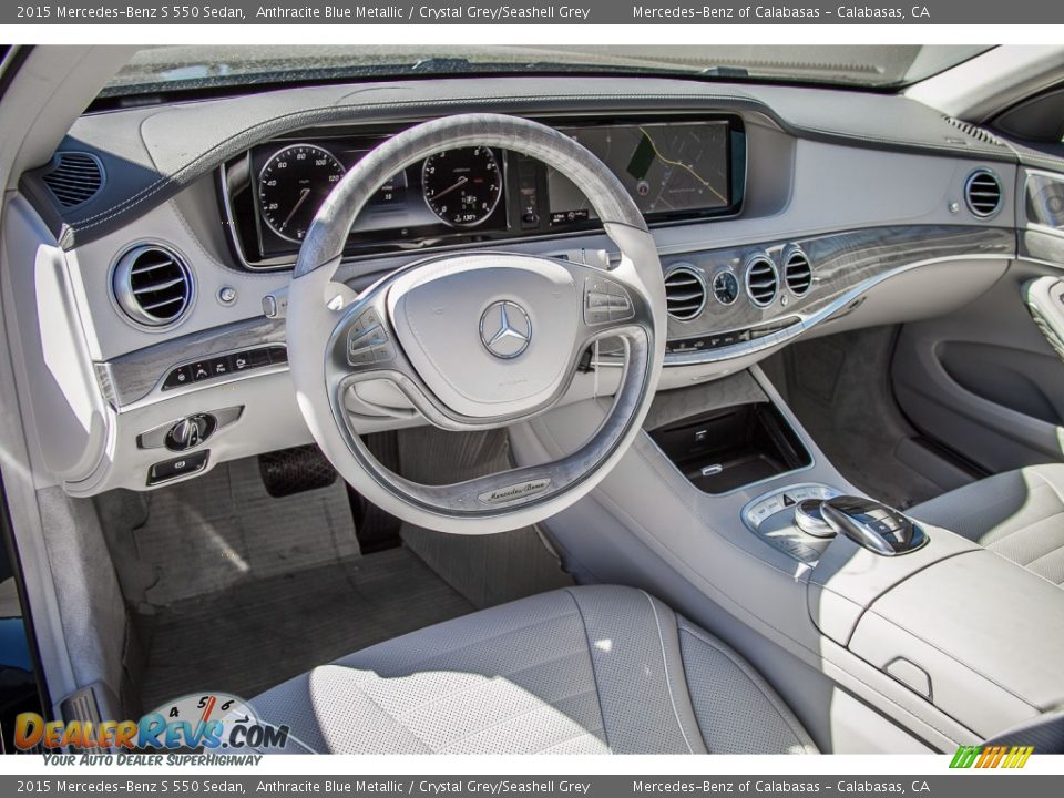 2015 Mercedes-Benz S 550 Sedan Anthracite Blue Metallic / Crystal Grey/Seashell Grey Photo #5