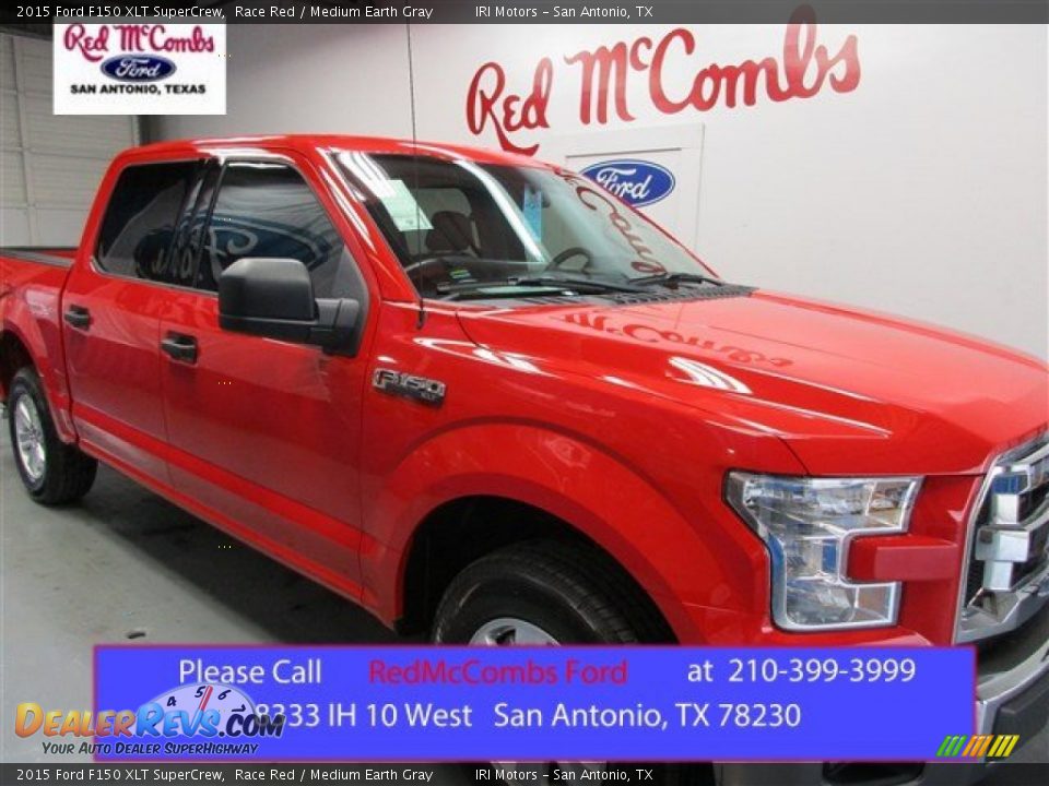 2015 Ford F150 XLT SuperCrew Race Red / Medium Earth Gray Photo #1