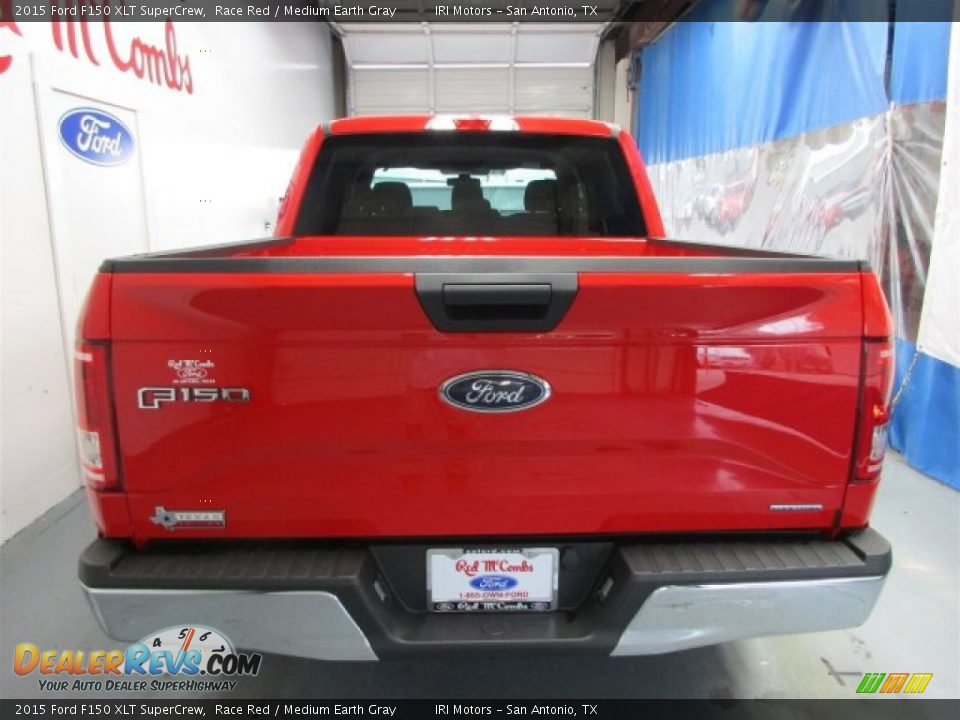 2015 Ford F150 XLT SuperCrew Race Red / Medium Earth Gray Photo #6