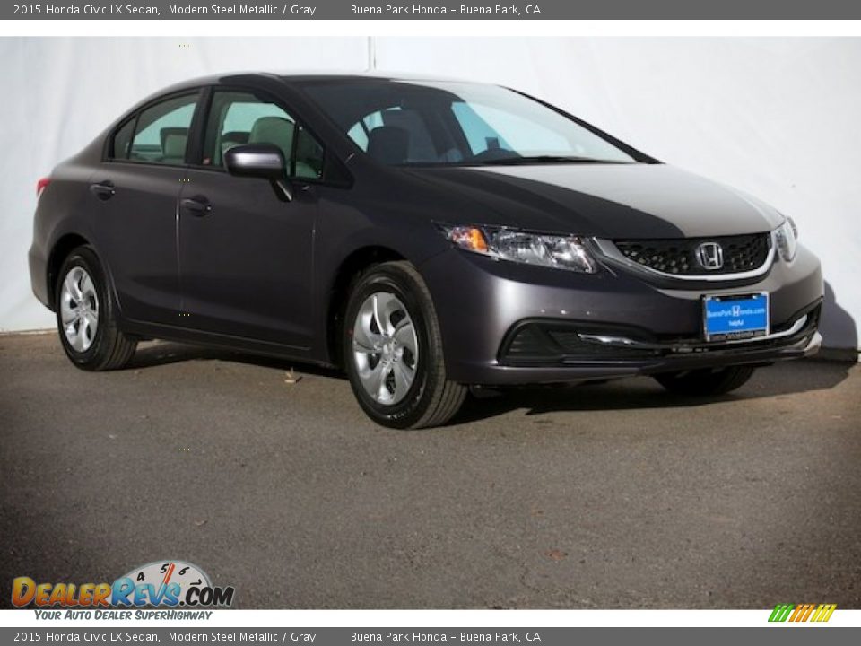 2015 Honda Civic LX Sedan Modern Steel Metallic / Gray Photo #1