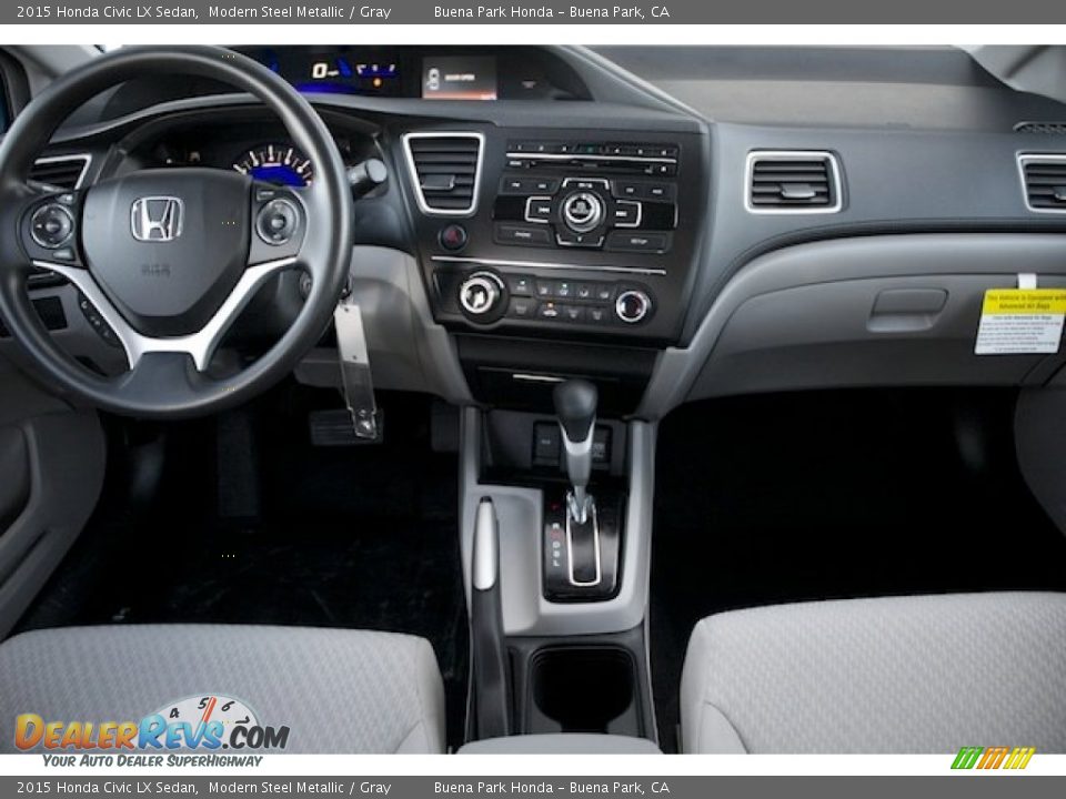 2015 Honda Civic LX Sedan Modern Steel Metallic / Gray Photo #14