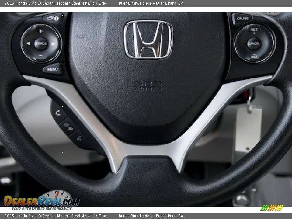 2015 Honda Civic LX Sedan Modern Steel Metallic / Gray Photo #11