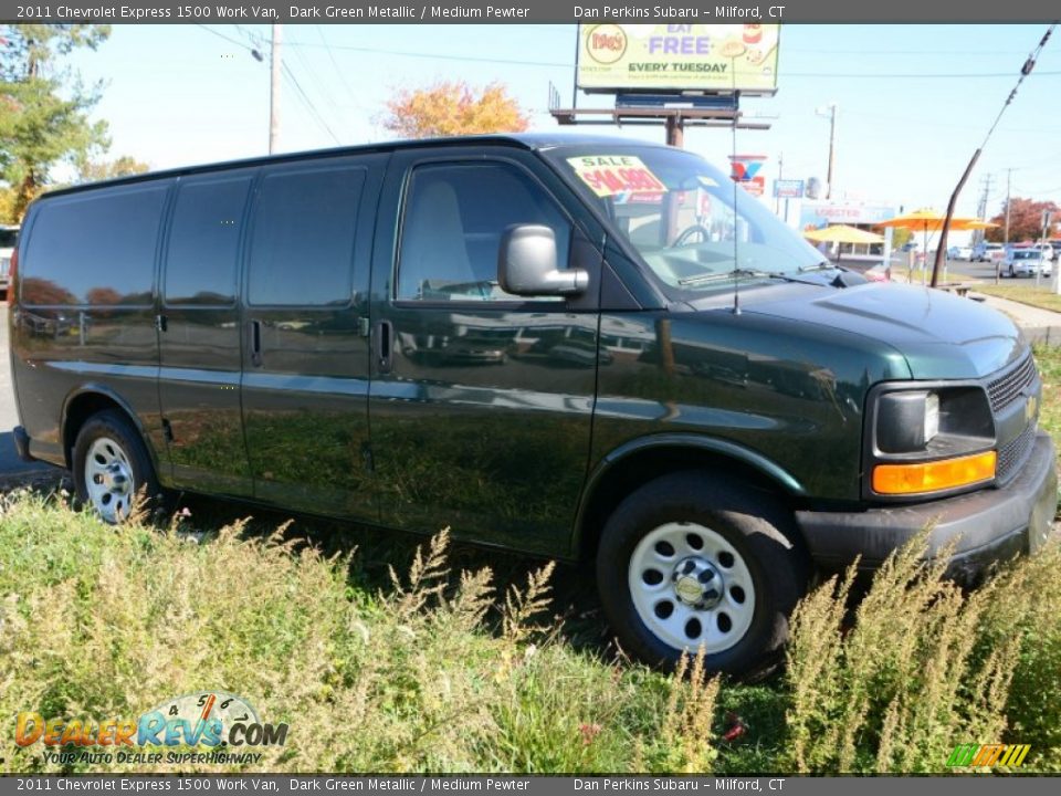 2011 Chevrolet Express 1500 Work Van Dark Green Metallic / Medium Pewter Photo #4