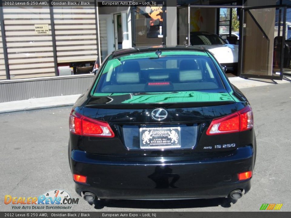 2012 Lexus IS 250 AWD Obsidian Black / Black Photo #7