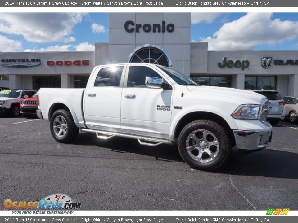 2014 Ram 1500 Laramie Crew Cab 4x4 Bright White / Canyon Brown/Light Frost Beige Photo #1