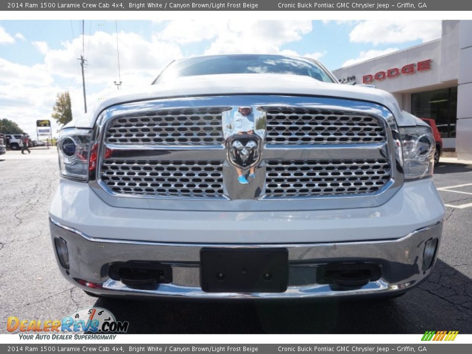2014 Ram 1500 Laramie Crew Cab 4x4 Bright White / Canyon Brown/Light Frost Beige Photo #2