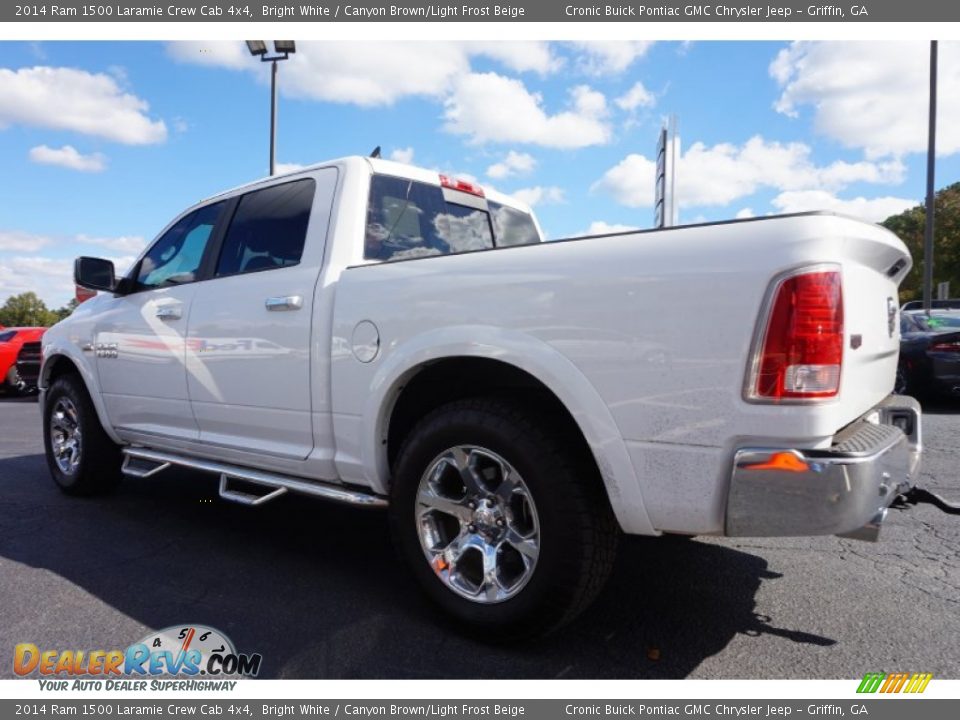 2014 Ram 1500 Laramie Crew Cab 4x4 Bright White / Canyon Brown/Light Frost Beige Photo #5