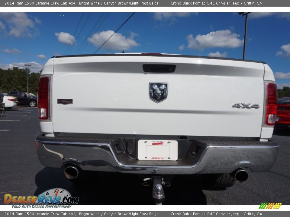2014 Ram 1500 Laramie Crew Cab 4x4 Bright White / Canyon Brown/Light Frost Beige Photo #6