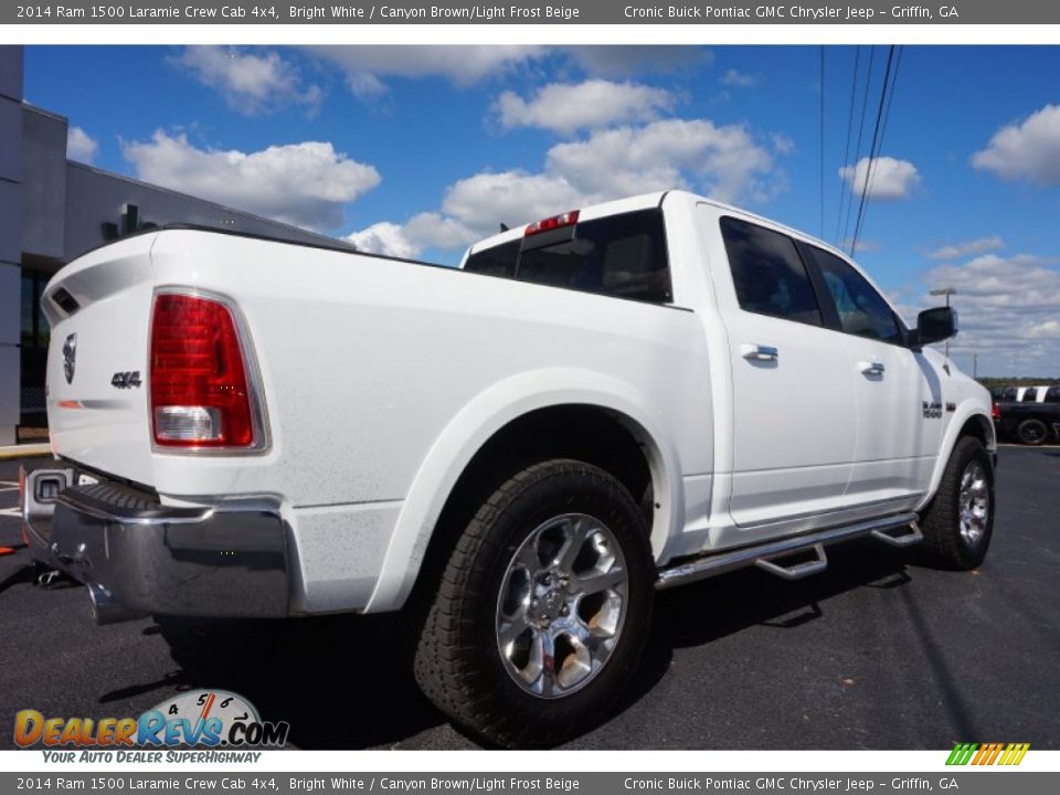 2014 Ram 1500 Laramie Crew Cab 4x4 Bright White / Canyon Brown/Light Frost Beige Photo #7