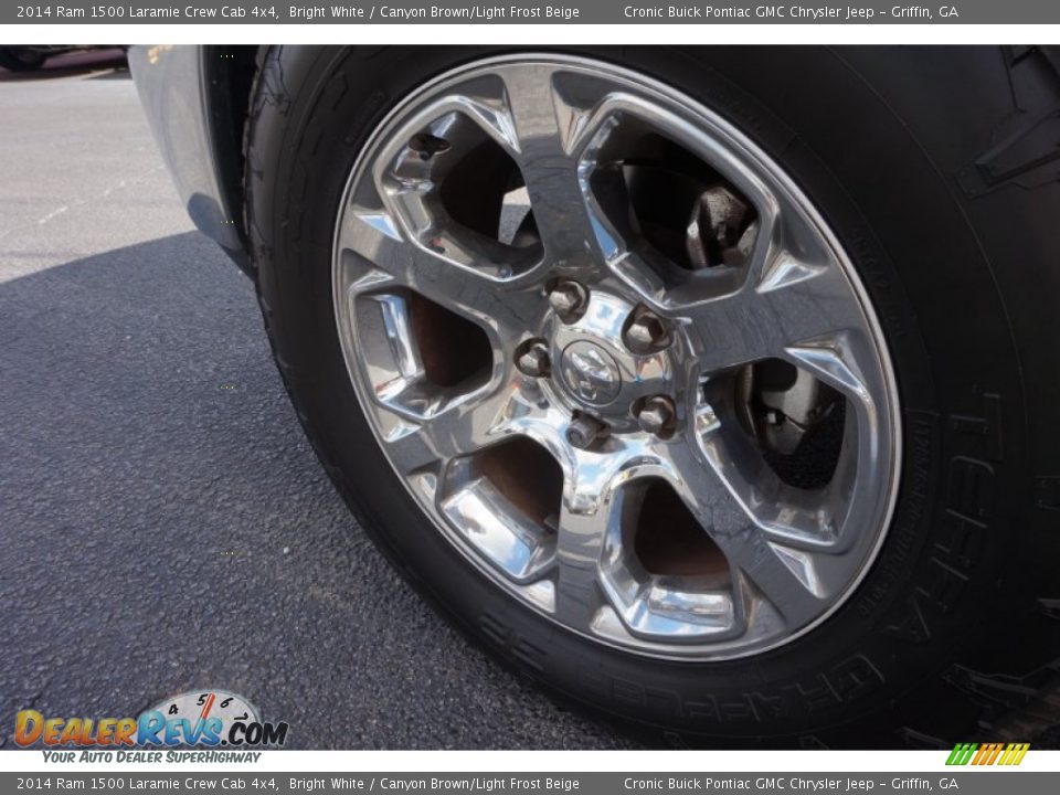 2014 Ram 1500 Laramie Crew Cab 4x4 Bright White / Canyon Brown/Light Frost Beige Photo #12