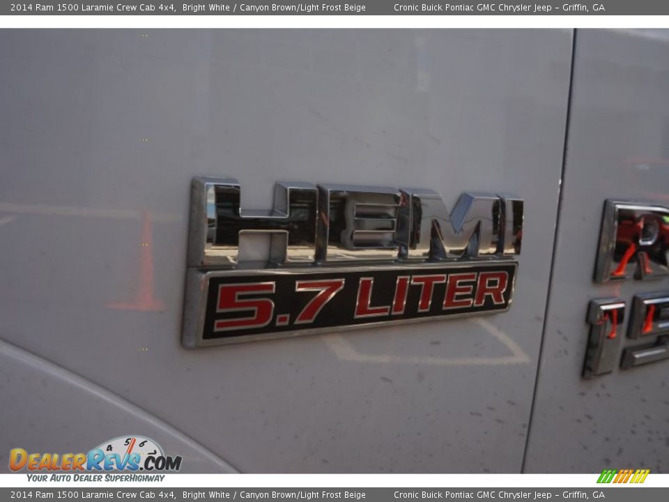 2014 Ram 1500 Laramie Crew Cab 4x4 Bright White / Canyon Brown/Light Frost Beige Photo #13