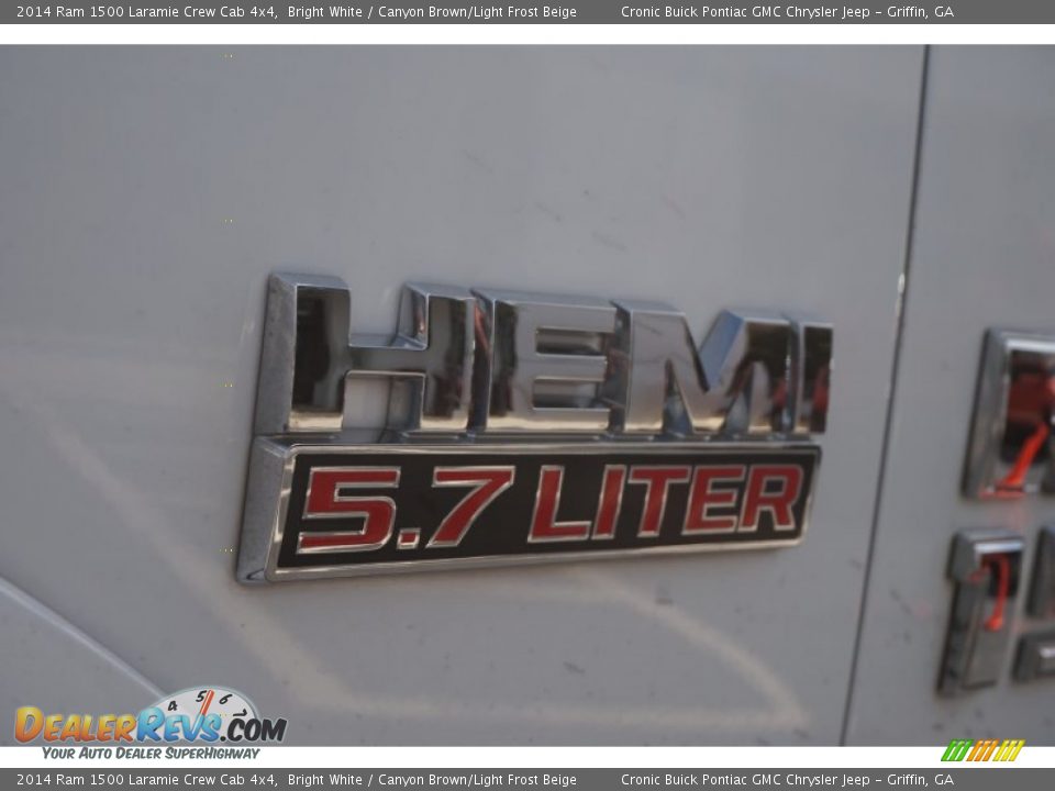 2014 Ram 1500 Laramie Crew Cab 4x4 Bright White / Canyon Brown/Light Frost Beige Photo #15